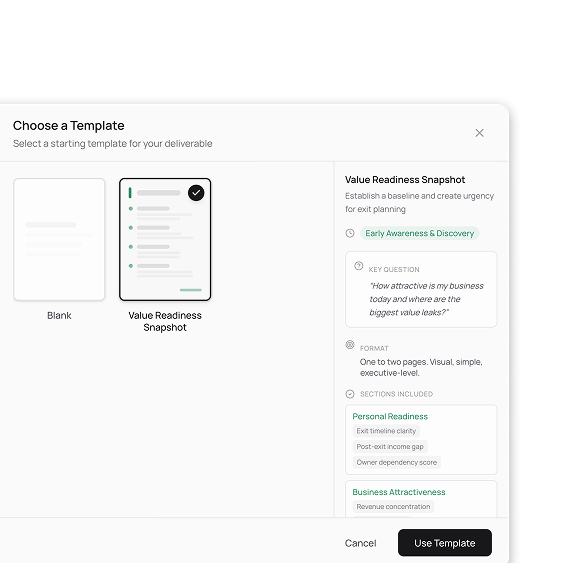example of a template in deliverables